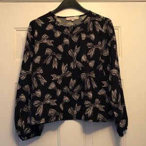 LOFT Black and White Blouse